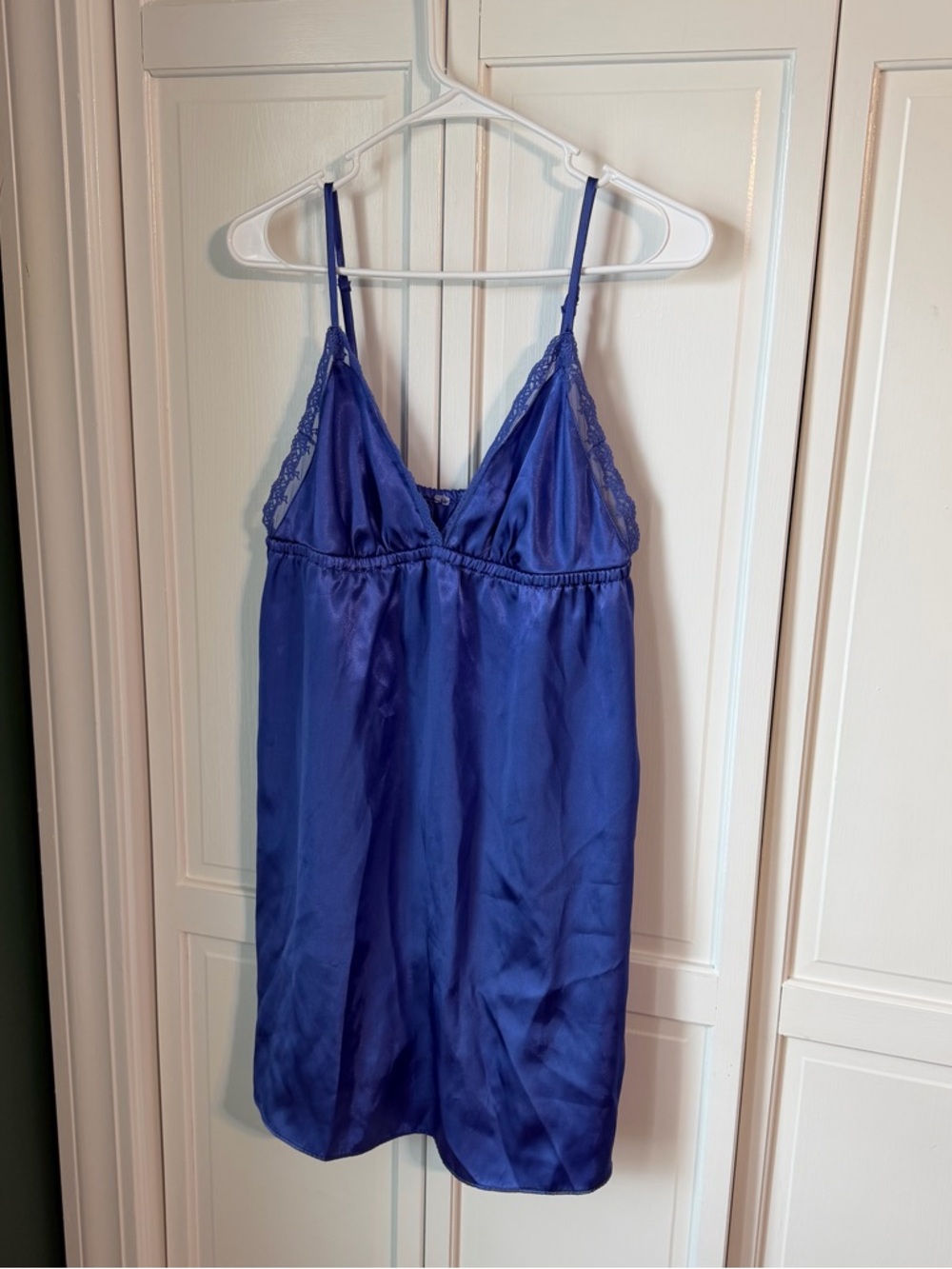 Vintage Royal Blue Satin Slip Dress